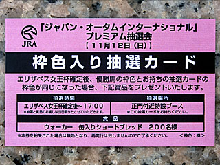 ジャパンオータムインターナショナルプレミアム抽選会